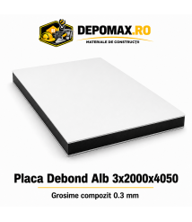 Placa BOND alb 3mm, 2000x4050mm, aluminiu 0.3mm